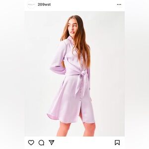 Lavender textured satin dress